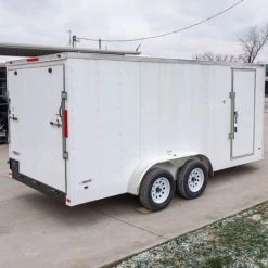 Enclosed Trailer 7'x16' White - V-Nose Lawn Mower Cargo Trailer -Cheap Trailers Store dsc02626 1