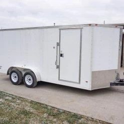 Enclosed Trailer 7'x16' White - V-Nose Lawn Mower Cargo Trailer -Cheap Trailers Store dsc02627 1