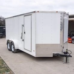 Enclosed Trailer 7'x16' White - V-Nose Lawn Mower Cargo Trailer -Cheap Trailers Store dsc02629 1