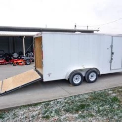 Enclosed Trailer 7'x16' White - V-Nose Lawn Mower Cargo Trailer -Cheap Trailers Store dsc02640 2