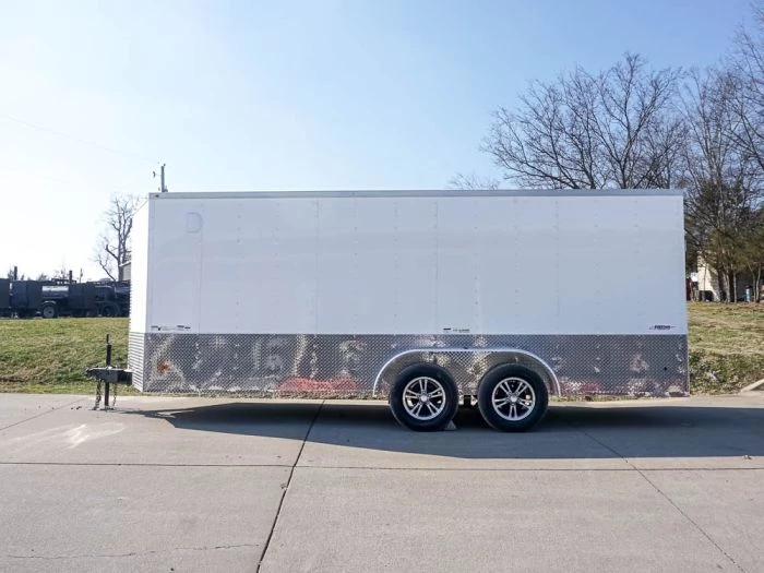 Enclosed Trailer Custom 7'x18' White Tandem Axle with Ramp and E-Tracks 5 Enclosed Trailer Custom 7'x18' White Tandem Axle with Ramp and E-Tracks - Image 3