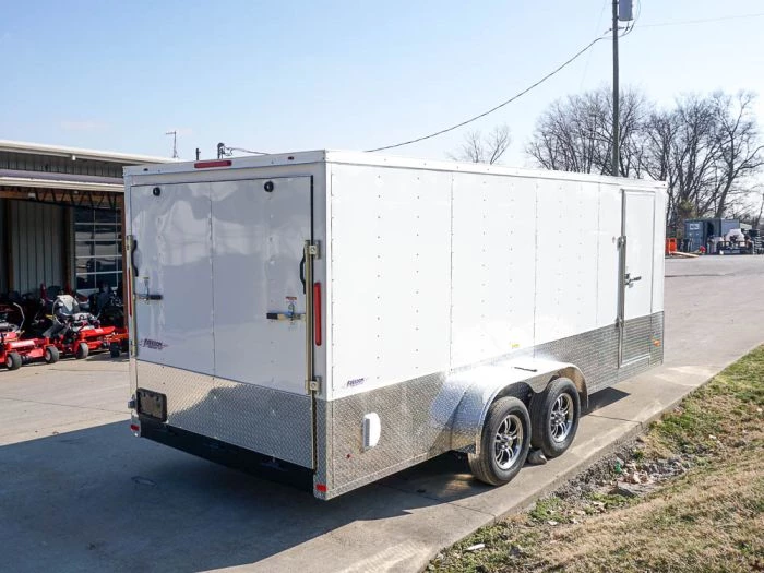 Enclosed Trailer Custom 7'x18' White Tandem Axle with Ramp and E-Tracks 9 Enclosed Trailer Custom 7'x18' White Tandem Axle with Ramp and E-Tracks - Image 7