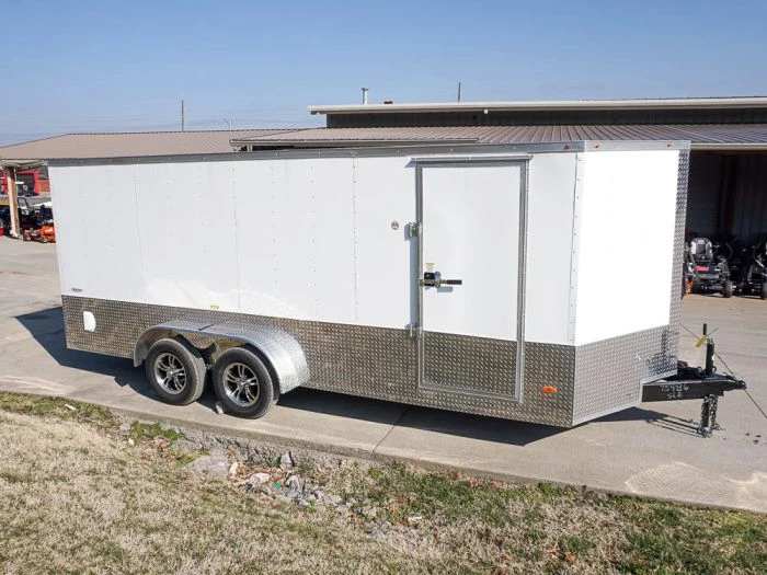 Enclosed Trailer Custom 7'x18' White Tandem Axle with Ramp and E-Tracks 11 Enclosed Trailer Custom 7'x18' White Tandem Axle with Ramp and E-Tracks - Image 9