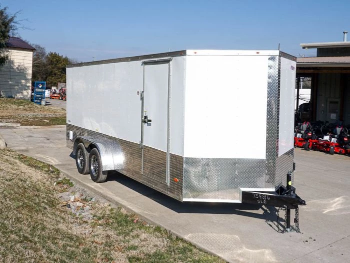 Enclosed Trailer Custom 7'x18' White Tandem Axle with Ramp and E-Tracks 12 Enclosed Trailer Custom 7'x18' White Tandem Axle with Ramp and E-Tracks - Image 10
