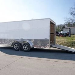 Enclosed Trailer Custom 7'x18' White Tandem Axle with Ramp and E-Tracks 36 Enclosed Trailer Custom 7'x18' White Tandem Axle with Ramp and E-Tracks -Cheap Trailers Store dsc02793 3 1