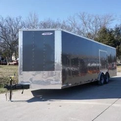 Enclosed Trailer 8.5x24 Tandem Axle Charcoal Gray - Motorcycle Car Hauler