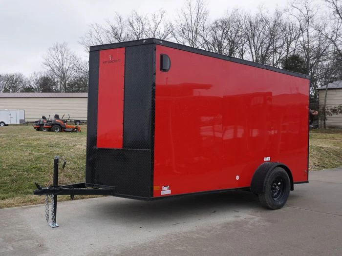 6x12 Enclosed Trailer Red V-Nose Blackout Package 3,500lb Axle 5 6x12 Enclosed Trailer Red V-Nose Blackout Package 3,500lb Axle - Image 3