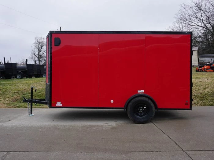 6x12 Enclosed Trailer Red V-Nose Blackout Package 3,500lb Axle 6 6x12 Enclosed Trailer Red V-Nose Blackout Package 3,500lb Axle - Image 4