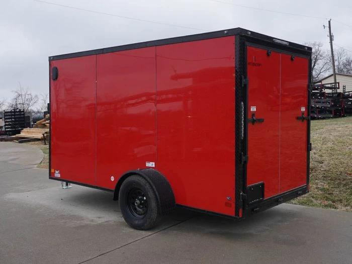 6x12 Enclosed Trailer Red V-Nose Blackout Package 3,500lb Axle 7 6x12 Enclosed Trailer Red V-Nose Blackout Package 3,500lb Axle - Image 5