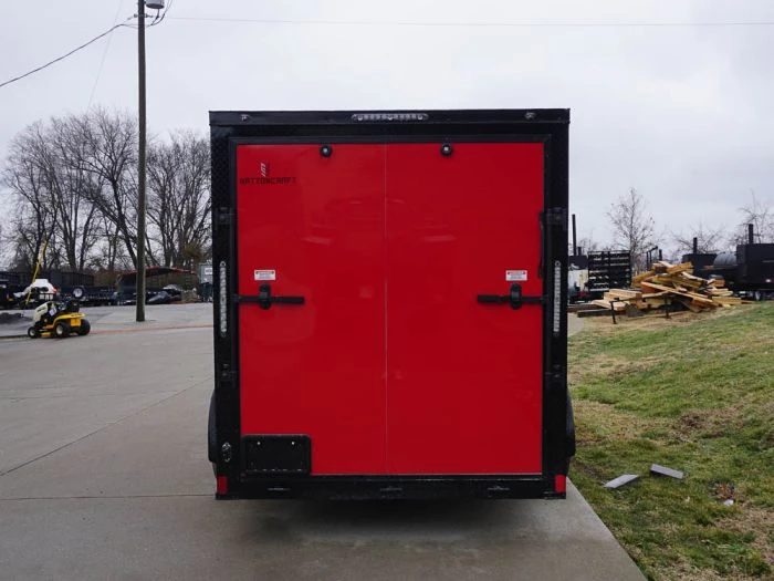 6x12 Enclosed Trailer Red V-Nose Blackout Package 3,500lb Axle 8 6x12 Enclosed Trailer Red V-Nose Blackout Package 3,500lb Axle - Image 6
