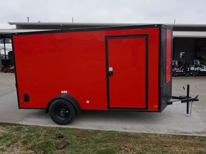 6x12 Enclosed Trailer Red V-Nose Blackout Package 3,500lb Axle 9 6x12 Enclosed Trailer Red V-Nose Blackout Package 3,500lb Axle - Image 7