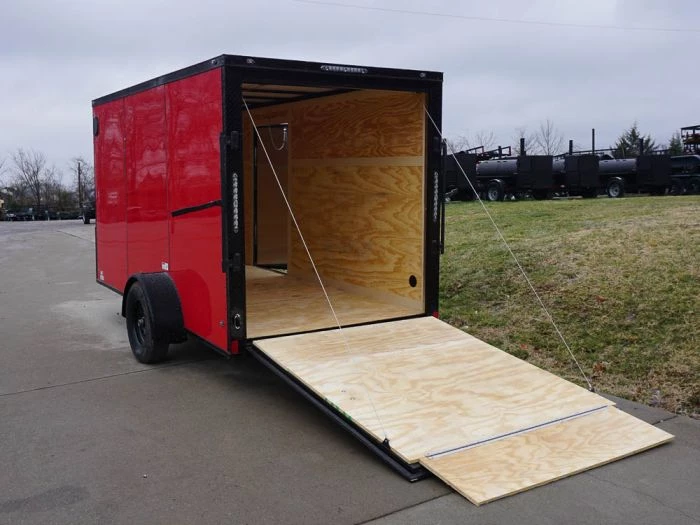 6x12 Enclosed Trailer Red V-Nose Blackout Package 3,500lb Axle 16 6x12 Enclosed Trailer Red V-Nose Blackout Package 3,500lb Axle - Image 14