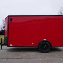 7x12 Enclosed Trailer Red V-Nose Blackout Package 3,500lb Axle -Cheap Trailers Store dsc03396 2 1