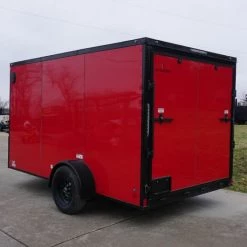 7x12 Enclosed Trailer Red V-Nose Blackout Package 3,500lb Axle -Cheap Trailers Store dsc03397 2 1