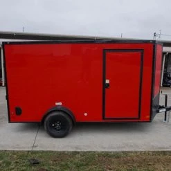 7x12 Enclosed Trailer Red V-Nose Blackout Package 3,500lb Axle -Cheap Trailers Store dsc03399 2 1