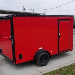 7x12 Enclosed Trailer Red V-Nose Blackout Package 3,500lb Axle -Cheap Trailers Store dsc03400 1 1