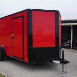 7x12 Enclosed Trailer Red V-Nose Blackout Package 3,500lb Axle -Cheap Trailers Store dsc03401 2 1