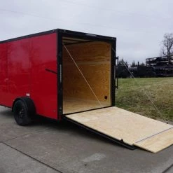 7x12 Enclosed Trailer Red V-Nose Blackout Package 3,500lb Axle -Cheap Trailers Store dsc03408 2 1
