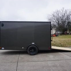 7x12 Enclosed Trailer Charcoal V-Nose Blackout Package 3,500lb Axle -Cheap Trailers Store dsc03434 3 1