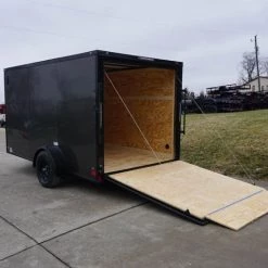 7x12 Enclosed Trailer Charcoal V-Nose Blackout Package 3,500lb Axle -Cheap Trailers Store dsc03435 2 1