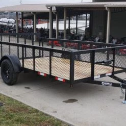 6.4x12 Dovetail Utility Trailer with 2ft Mesh Sides