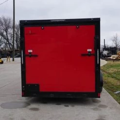 7x14 Enclosed Trailer Red V-Nose Blackout Package 3,500lb Axle -Cheap Trailers Store dsc03488 2 1