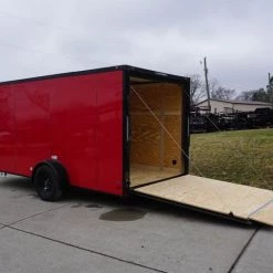 7x14 Enclosed Trailer Red V-Nose Blackout Package 3,500lb Axle -Cheap Trailers Store dsc03497 2 1