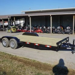 7x18 Wood Deck Car Hauler (2) 3500lb Axle w/ Brake and Ramps