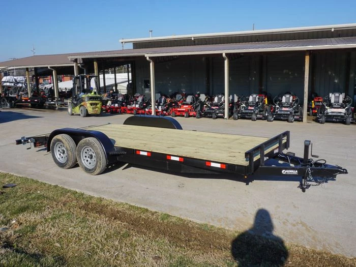7x18 Wood Deck Car Hauler (2) 3500lb Axle w/ Brake and Ramps 3 7x18 Wood Deck Car Hauler (2) 3500lb Axle w/ Brake and Ramps