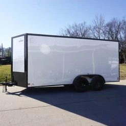 7x16 Enclosed Trailer White V-Nose Blackout Package Tandem Axle -Cheap Trailers Store dsc03562 2 1