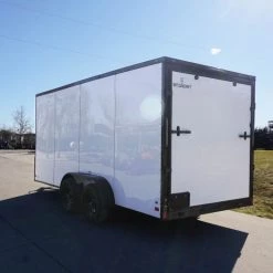 7x16 Enclosed Trailer White V-Nose Blackout Package Tandem Axle -Cheap Trailers Store dsc03564 2 1