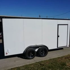 7x16 Enclosed Trailer White V-Nose Blackout Package Tandem Axle -Cheap Trailers Store dsc03566 2 1