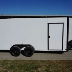 7x16 Enclosed Trailer White V-Nose Blackout Package Tandem Axle -Cheap Trailers Store dsc03567 2 1