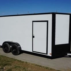 7x16 Enclosed Trailer White V-Nose Blackout Package Tandem Axle -Cheap Trailers Store dsc03568 5 1
