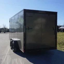 7x16 Enclosed Trailer Charcoal V-Nose Blackout Package Tandem Axle -Cheap Trailers Store dsc03610 1 1