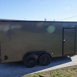 7x16 Enclosed Trailer Charcoal V-Nose Blackout Package Tandem Axle -Cheap Trailers Store dsc03613 1