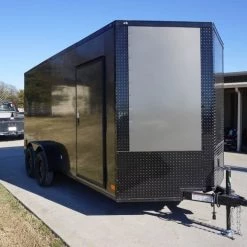 7x16 Enclosed Trailer Charcoal V-Nose Blackout Package Tandem Axle -Cheap Trailers Store dsc03615 1 1