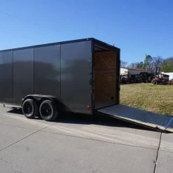 7x16 Enclosed Trailer Charcoal V-Nose Blackout Package Tandem Axle -Cheap Trailers Store dsc03619 1 1