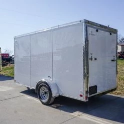 Enclosed Trailer 6'x12' White V-Nose 3,500 lb. Axle Polycore Side -Cheap Trailers Store dsc04444 1 1 1