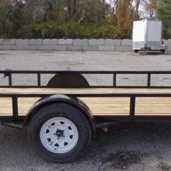 Utility Trailer 6.4' x 12' Spring Assist Gate Tire Rack -Cheap Trailers Store dsc04802 1