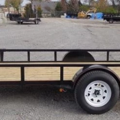 Utility Trailer 6.4' x 14' Spring Assist A-Frame Gate Tire Rack -Cheap Trailers Store dsc04815 1 2