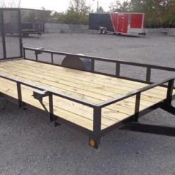 Utility Trailer 6.4' x 14' Spring Assist A-Frame Gate Tire Rack -Cheap Trailers Store dsc04818 1 2
