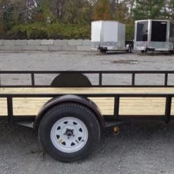Utility Trailer 6.4' x 14' Spring Assist A-Frame Gate Tire Rack -Cheap Trailers Store dsc04819 1 2