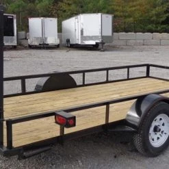 Utility Trailer 6.4' x 14' Spring Assist A-Frame Gate Tire Rack -Cheap Trailers Store dsc04820 1 2