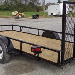 Utility Trailer 6.4' x 14' Spring Assist A-Frame Gate Tire Rack -Cheap Trailers Store dsc04823 1 2