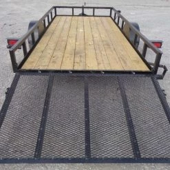 Utility Trailer 6.4' x 14' Spring Assist A-Frame Gate Tire Rack -Cheap Trailers Store dsc04824 1 2