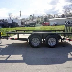 6.4' X 12' Tandem Axle Dovetail Utility Trailer with Gate & Lights
