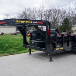 Hydraulic 7'x16' 2ft Side Gooseneck Dump Trailer (2) 7K Axles