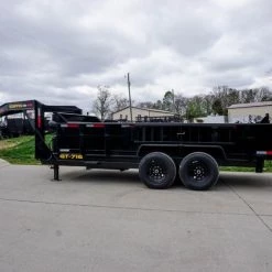 Hydraulic 7'x16' 2ft Side Gooseneck Dump Trailer (2) 7K Axles -Cheap Trailers Store dsc05715 2 1