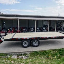 8.5x20 I-Beam Deckover Trailer (2) 7K Axles Stand-Up Ramps